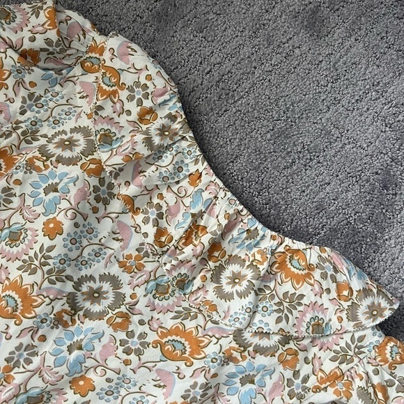 Faherty Brand Carmen Floral Ruffle Wrap MIDI Dress - Picture 8 of 8